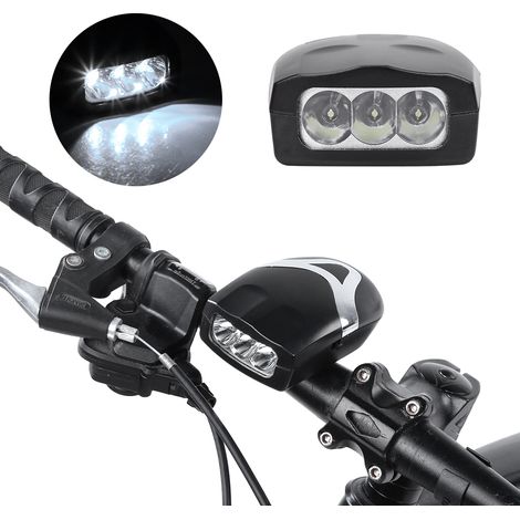 Tragbare, wasserdichte 3-LED-Fahrradfrontleuchte mit Hupe für den Außenbereich (1/5)