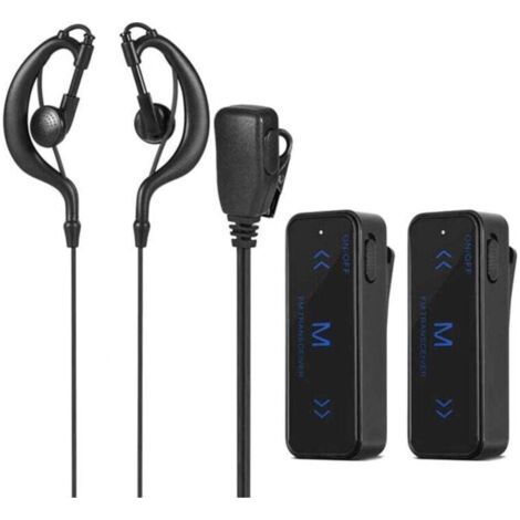 Deux Talkies Walkies Mini 400 470 MHz Radio Bidirectionnelle 3W Avec Casque Anti Bruit USB (1/4)
