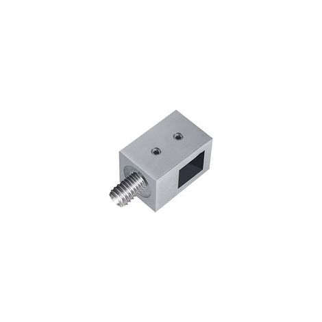 [QUALITE FRANCAISE] - Connecteur en applique pour carré plein de largeur 12mm Fixation sur tube carré - À visser - Inox 316