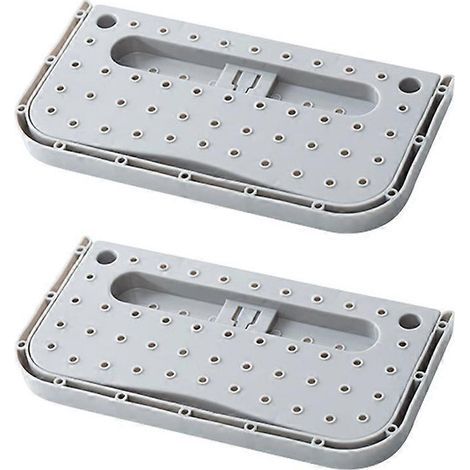 Set mit 2 einfachen, selbstklebenden, faltbaren Schuhregalen zum Aufbewahren von Schuhen und Hausschuhen zu Hause (grau) – 28,00 x 14,00 x 2,00 cm (1/2)