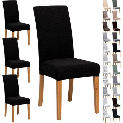 Housses de chaise Jacquard extensibles, lot de 4/6, douces et décoratives (1/5)