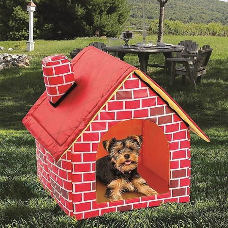 Niche confortable pour chien avec tapis amovible, pour chiens de petite et grande taille, 40 x 38 x 43 cm (1/4)
