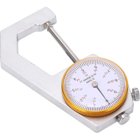 Outil de mesure d'épaisseur, comparateur à cadran rond, testeur portable, pied à coulisse, résolution 0,1 mm, plage de mesure 0-30 mm, extrémité pointue (1/5)