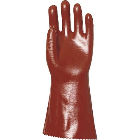 Gants de protection chimique en PVC – Étanches – Protection méthanol et acide sulfurique – Taille 10 (L) – Normes EN374
