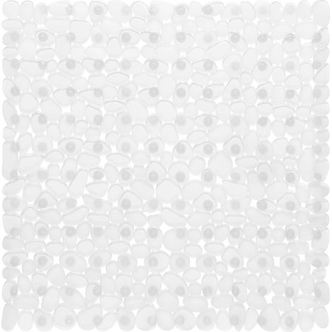 1 Tapis De Douche, 54x54cm, PVC Transparent, Antidérapant, Ventouses, Drainage Rapide, Salle De Bain (1/5)