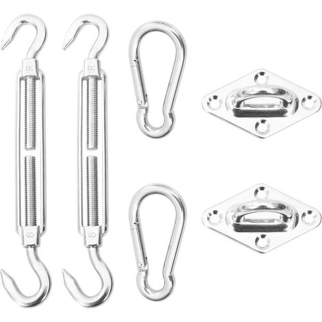 kit d'installation de voile d'ombrage en acier inoxydable 6 pièces (1/5)
