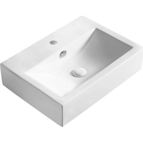 Lavabo da appoggio mod. la42 cm 54 x 40.5 bianco piletta non inclusa (1/5)