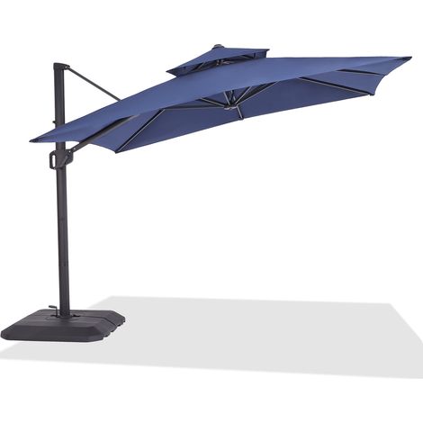 Parasol De Jardin Exterieur, Parasol DéPorté 3x3M, 8 Baleines à Double Couche, Rotation à 360°, Anti-UV, Parasol Excentré Inclinable Pour Balcon Terrasse,305cm, Café (1/5)