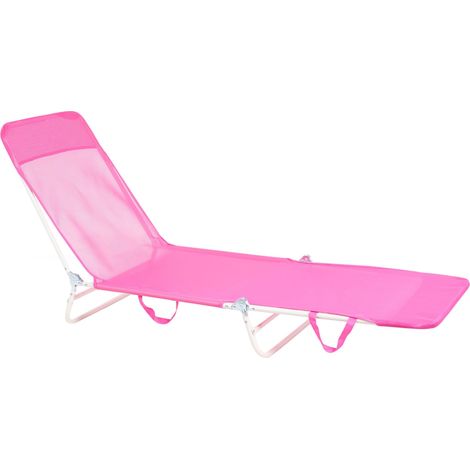 Sonnenliege KASTORIA mit Relaxfunktion Metall Fuchsia