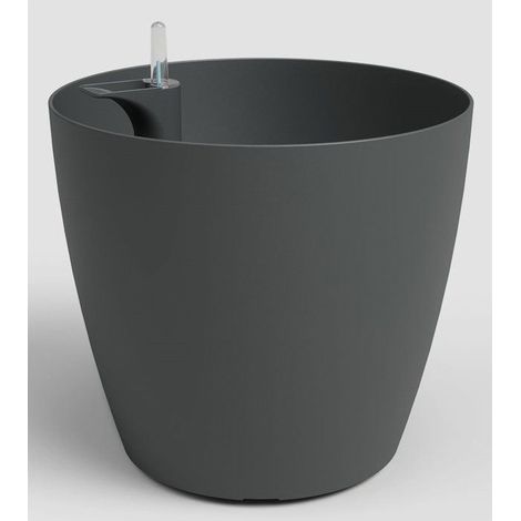 Pot avec système d’auto-arrosage ARTEVASI San Remo 42 cm gris anthracite Ø43,3 x H39,5 cm 42,3 L (1/4)