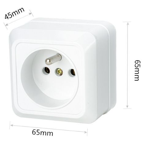 de Prise courant 2P+T saillie connex auto Blanc