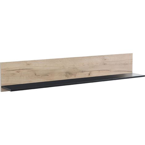 Caines Regal, ein Regal, Tragkraft 5 Regalböden, 137,5x19,5x24h cm Eichenbraun Grau