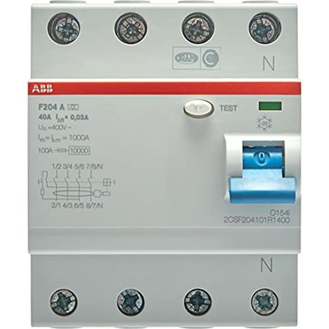 ABB F204 A 40A 30MA INTERR.DIFFERENZ. PURO 4P, White (1/4)