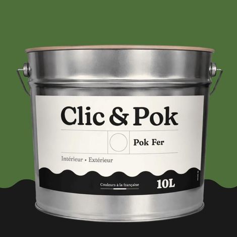 Peinture Fer Antirouille – Métal Extérieur Intérieur, Satinée, Protection Rouille - 10L - RAL 6010 Vert herbe