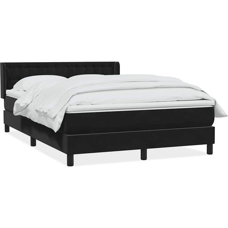 Maison Exclusive - Giroletto a Molle con Materasso Nero 160x210 cm in Velluto