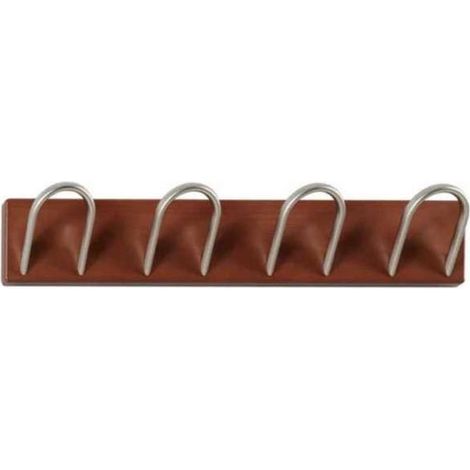 Percha mod. 218 de pared 4 colgadores cromo satinado varios colores para escoger, 9 cm(alto)53 cm(ancho)8 cm(largo) Color Cerezo (1/3)
