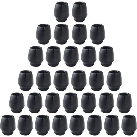 UlisemPieds antidérapants en silicone pour tables et chaises, 32 pièces 12-16mm capuchons de chaises Protecteurs de pieds de chaises pour pieds de meubles ronds Noirs (1/4)