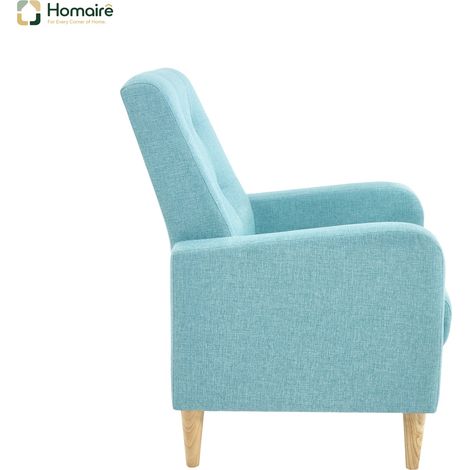 Chaise en bois bleu avec accoudoirs 54 x 61 x 90.5 cm HOMAIRE (1/5)