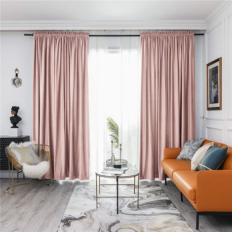 Rideau occultant pour salon, rideau isolant thermique, rideau en velours uni, convient pour la chambre et le salon, lot de 2 (150 x 250 cm).