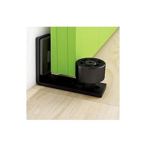 Rails de sol réglables pour porte coulissante, fixation bas mur/portail, noirs, 1 jeu (1/5)