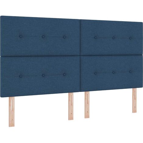 vidaXL Blue Box Spring Bed with Mattress 180x200 cm Fabric (1/5)