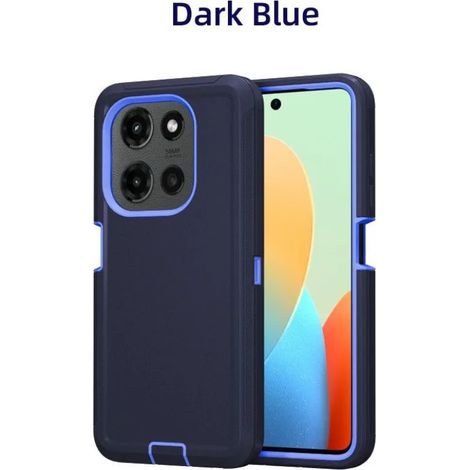 (Bleu foncé, Motorola Moto G Play (2026)) Coque de protection triple couche, matériau hybride ultra-résistant (1/4)