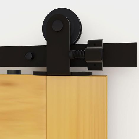 6FT/182cm Sliding Barn Wood Door Hardware Closet Track Kit Single door -Portes coulissantes Matériel Trousse Unique patin à roulettes (1/5)