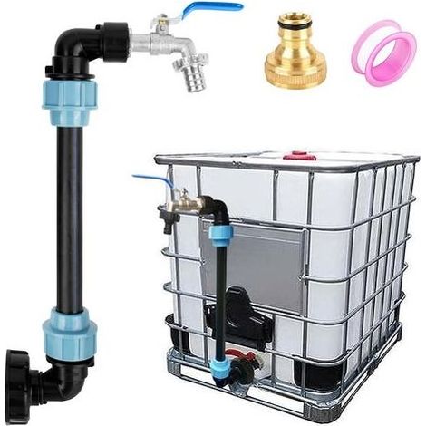 Adaptateur IBC Avec Col de Cygne en Laiton - Robinet d\'Arrêt S60 x 6 3/4" pour Réservoir d\'Eau de Pluie 1000 L - Accessoire pour Réservoir IBC (1/5)