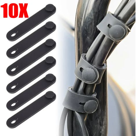 Lot de 10 attaches en caoutchouc pour moto : câbles de fixation, faisceaux de câbles, cordons d'alimentation, attaches pour câbles d'embrayage et de frein (1/5)