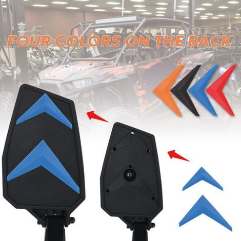 ATV/UTV wide-angle all-terrain farmer vehicle rearview mirror 1.75/2 inch bracket universal rearview mirror (1/4)