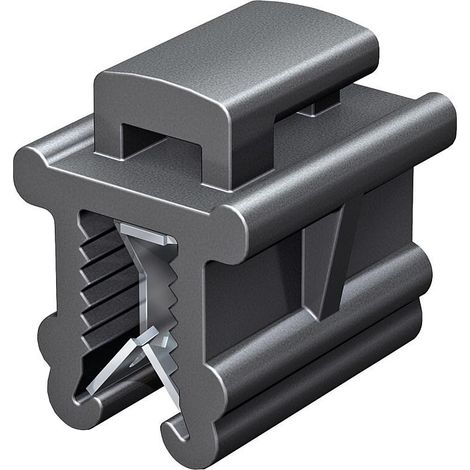 Fixation solaire ABB, EK-MPEC1 Edge Clip, 0,7-3mm Profil, Fixation en haut, p. largeur 4,8mm, -40-+120°C, polyamide 6.6