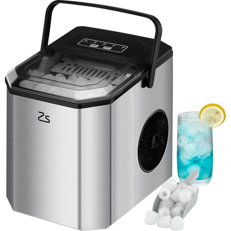 Machine à Glaçons 120W - Production Rapide de Glaçons (9 Glaçons en 6 Minutes), 26 lbs/24h, Auto-Nettoyage, Incluant Une Pelle à Glace et un Panier - Parfait Pour Les Fêtes, Le Bureau, Le Bar et Le (1/5)