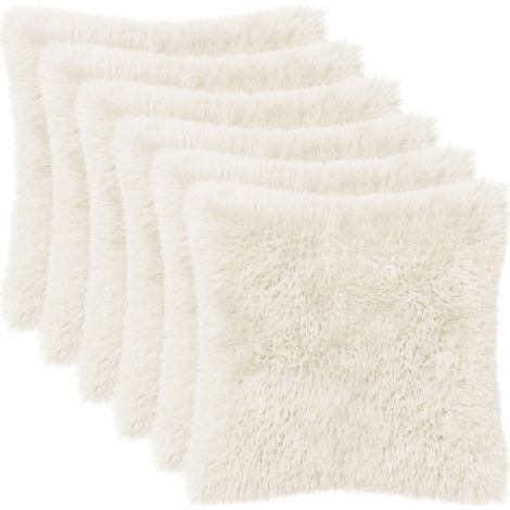 Cuscino con cuscino HEERLEN 2 pz Bianco Fleece PV vidaXL