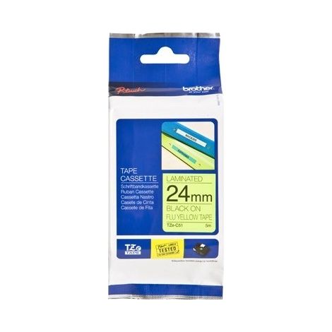Cinta Laminada para Rotuladoras Brother TZe-C51 Gris Negro/Amarillo 24 mm