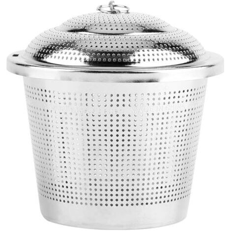 Gewürzkugel mit Kettendeckel aus Edelstahl, Gewürzfilter zur Trennung von Küchengewürzen, Filterkorb, Siebbeutel (L)