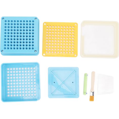 Plateau de remplissage de gélules 100 trous, machine à remplir manuelle, outil de capsule bleu. (1/5)