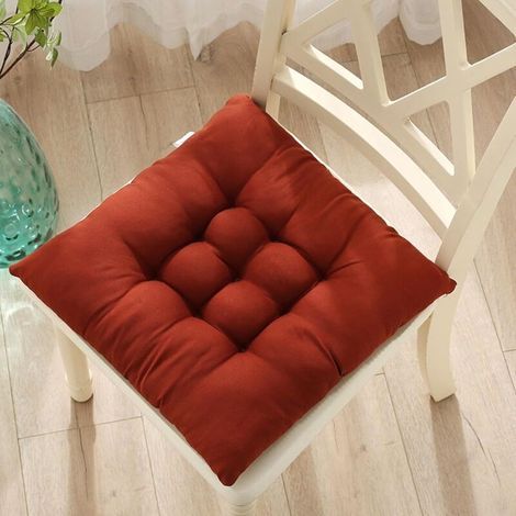 Generic Set of 4 Chair Pads, Outdoor Cushions with Ties for Dining Room, Living Room, Indoor Garden, Study Bedroom (Smle1, 30x30cm (4pcs)) (1/4)