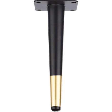 1 pc (20 cm droit conique noir avec or) pieds de canapé meubles pieds en métal armoire de salle de bain meuble TV pieds de support (1/4)