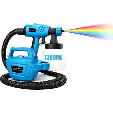 Pistola pulverizadora de pintura de alta potencia, control de flujo ajustable, color azul, enchufe europeo de 100V-240V. (1/2)