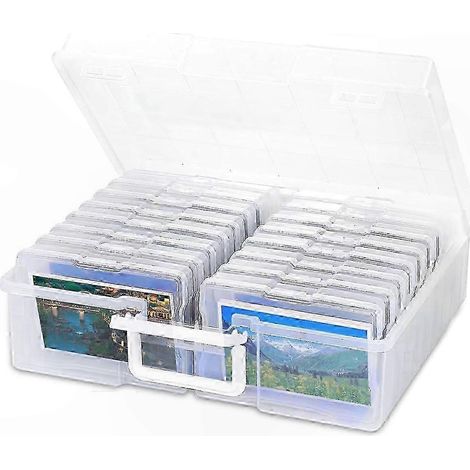 Tragbare Aufbewahrungsbox mit 16 Fächern zum Sortieren von Fotos und Papieren, vielseitiger Organizer für Büro und Zuhause, praktische und leichte Ablagebox. (1/5)