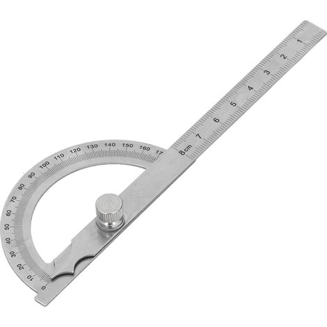 Équerre en acier inoxydable grande précision multifonction rapporteur 180° règle à mesurer angles 80x120mm 0 à 8cm (1/5)