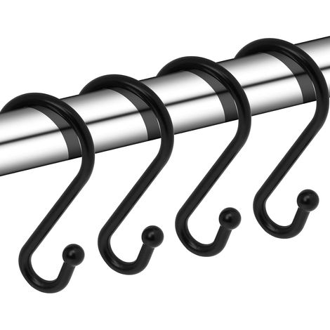 Crochets De Rideau De Douche - En Alliage De Zinc - Forme S - 5 mm D'Épaisseur - Résistants À La Corrosion - Pour Rideaux De Douche Serviettes Ustensiles De Cuisine - Lot De 12 (1/5)