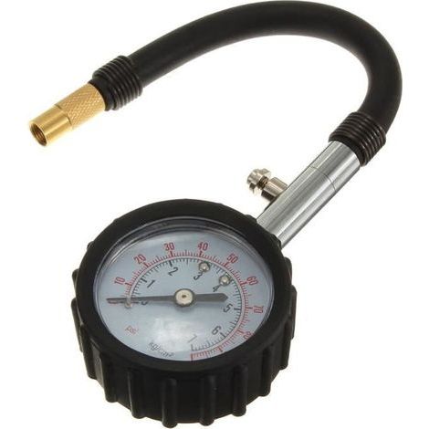 Reifendruckmesser mit Skala, Luftdruckmesser für Auto und Motorrad (0-100 PSI) (1/3)