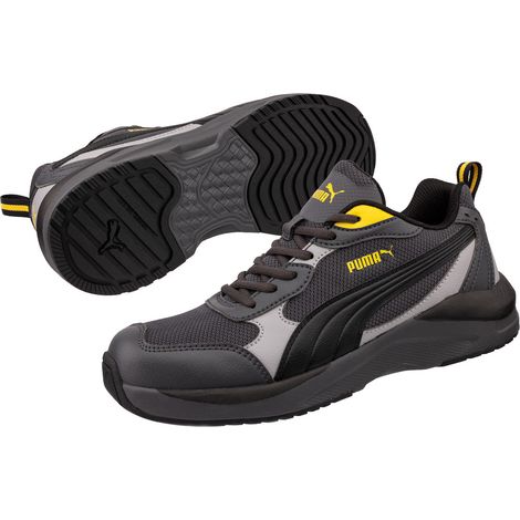 Puma Shift Grau/Gelb Low S1PS HRO SR Vegane Sicherheitsschuhe - 42 EU