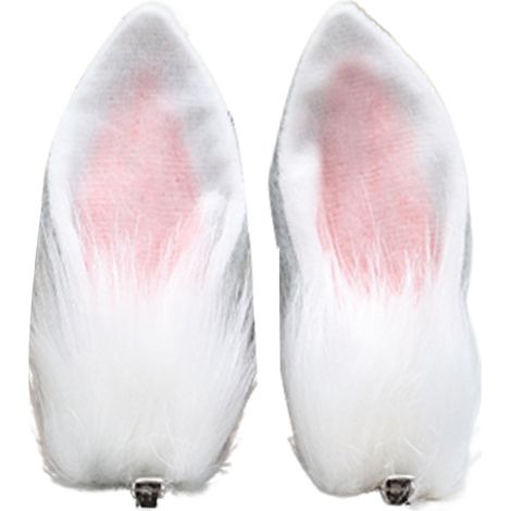 Hair Clips - Plush Bunny Lop Ears - Metal Clip Design - For Thick Or Thin Hair - 1 Pair (1/5)