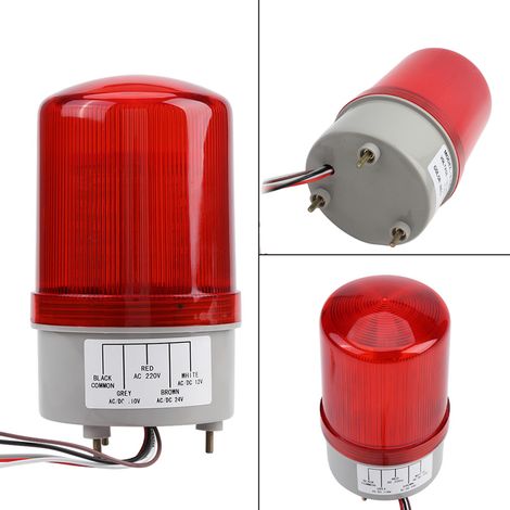 1pc Lampe de Signalisation Tournante à LED Rouge pour Urgence, Alerte et Sécurité, Fonctionne sur AC220V (1/5)