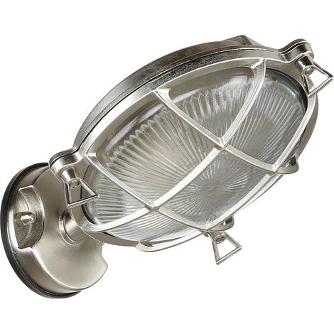 Außenwandlampe Maritim E27 IP64 Messing Glas massiv rostfrei Wandleuchte Außenleuchte
