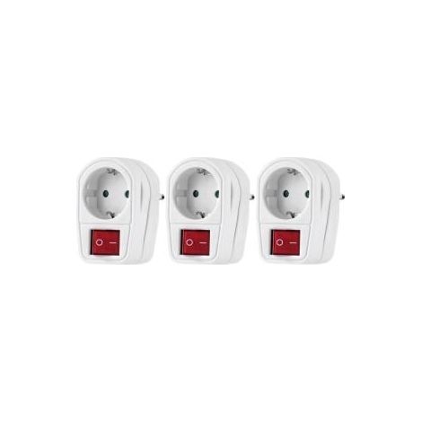 Renkforce Presa di corrente intermedia con interruttore Kit da 3 2 poli Bianco
