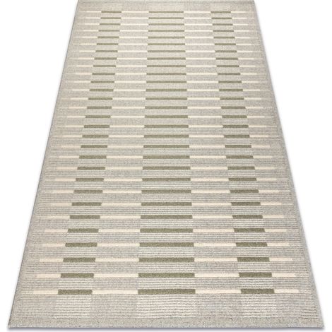 FLUX 461.124.SA400 Wollteppich OSTA - Geometrisch, Strukturell, Loft grau / grün grey 120x170 cm
