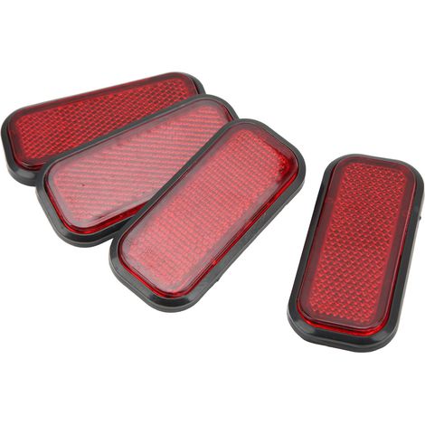 4 rechteckige ABS-Reflektoren, universell für Autos und Motorräder, rot (1/5)